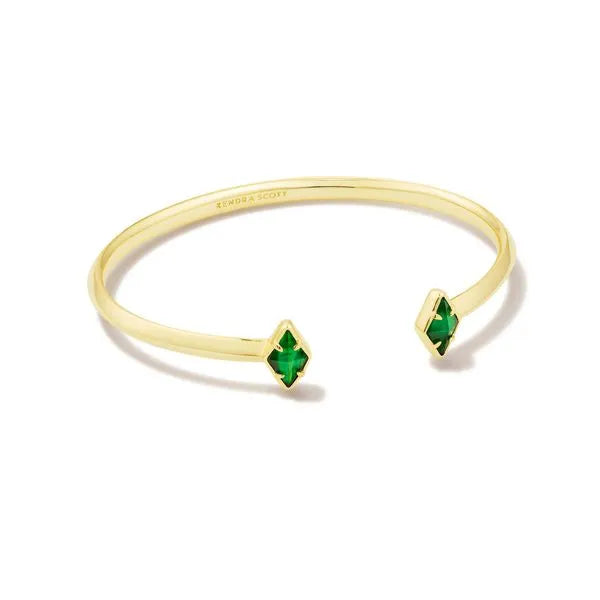 Kendra Scott Kinsley Cuff Bracelet Gold Kelly Green Illusion