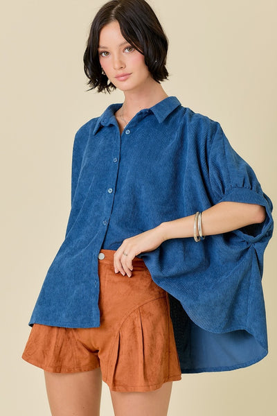 Fall Outing Corduroy Button Down Top