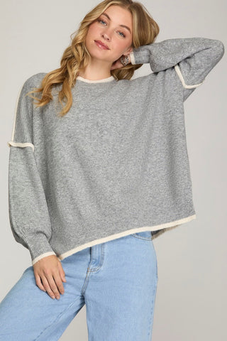 Contrasting Lines Sweater