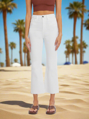 Carlie Cropped Flares - White