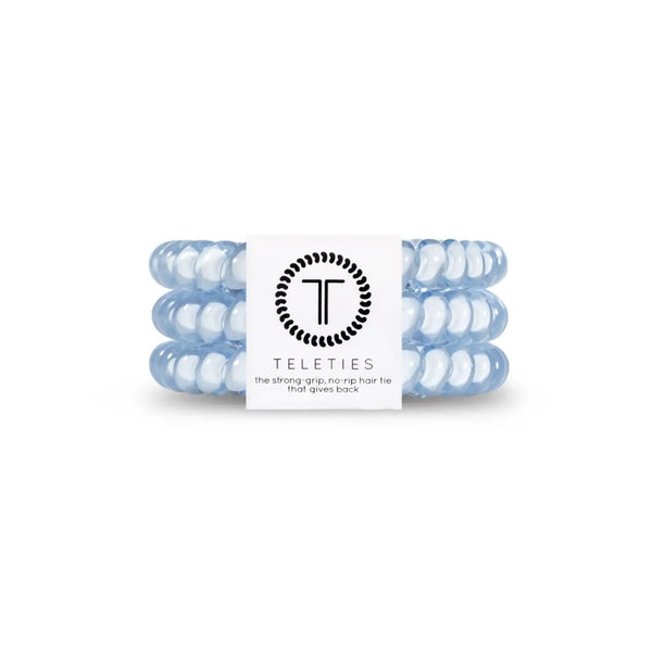 Teleties Spiral Hair Coil | Washed Denim Hair Ties-Multiple Options