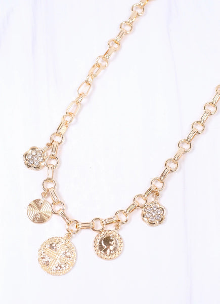 Isabel Charm Necklace Gold