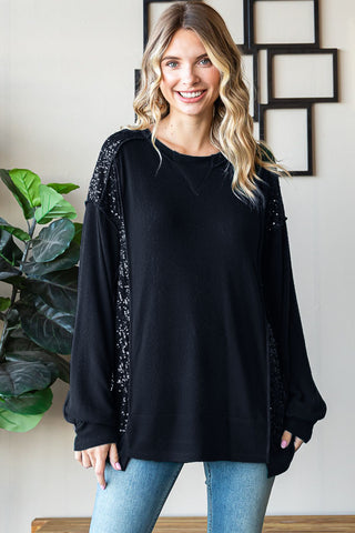 Belva Oversized Mixed Media Top