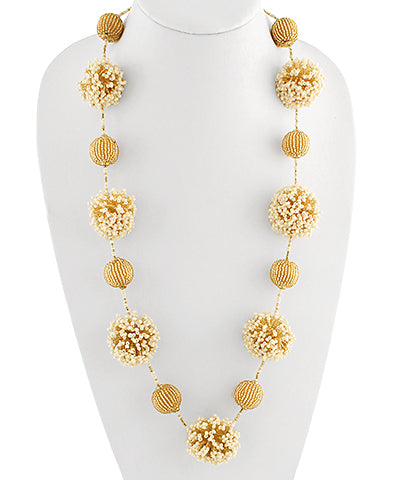 Ivory & Gold Beaded Necklace