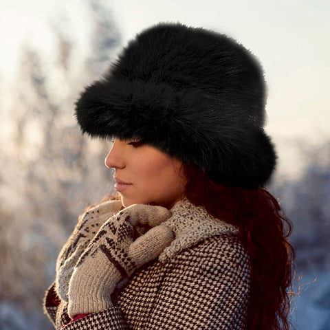 Fuzzy Faux Fur Bucket Hat-2 Colors