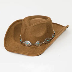 Concho Disc Chain Cowboy Hat-2 Colors