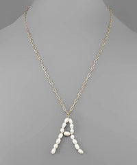 Pearl Initial Necklace-Multiple Options