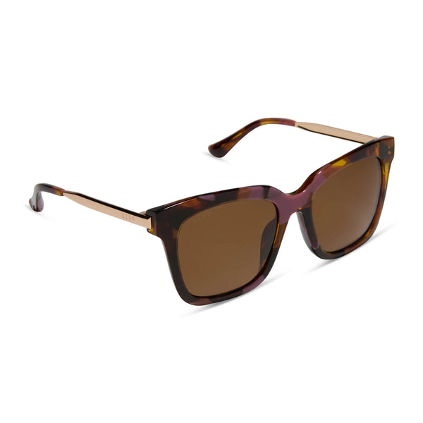 DIFF Bella Torino Tortoise Brown Polarized Sunglasses