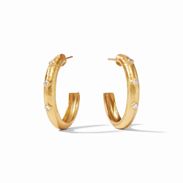 Julie Vos Noel Stone Hoop-Gold-Medium