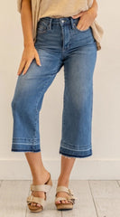 Judy Blue Sloane High Rise Wide Leg Crop Jeans