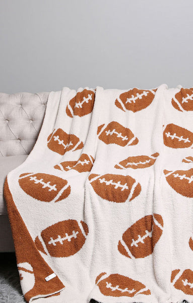 Football Patterned Throw Blanket