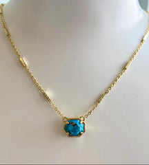 Kendra Scott Mabel Necklace Gold with Bronze Veined Turquoise