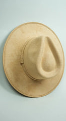 Vegan Suede Rancher Hat- Nude Beige - Medium