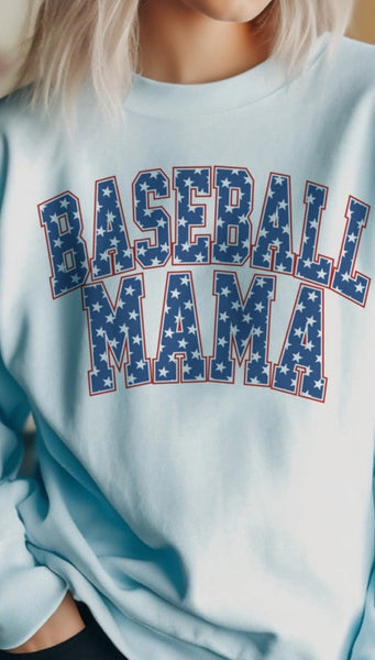 Baseball Mama Star Sweatshirt Retro Graphic Sweatshirt