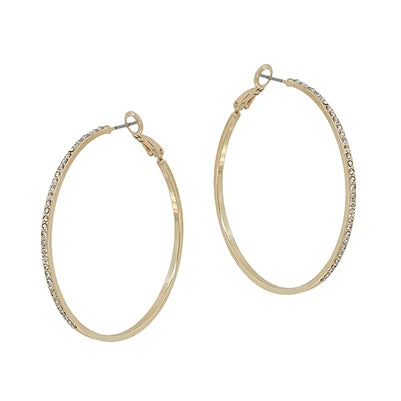 Pave Diamond Hoops