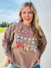 Fall Coquette Colorful Bows Sweatshirt