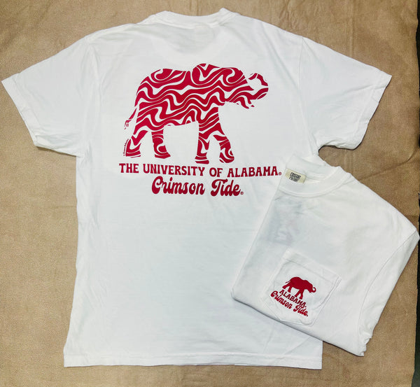 Alabama Swirling Wave Elephant T-Shirt