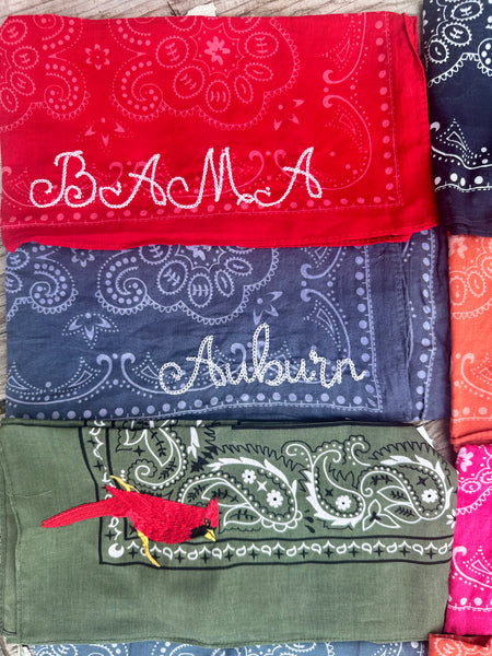 Embroidered Bandanas - Different colors and Stitches