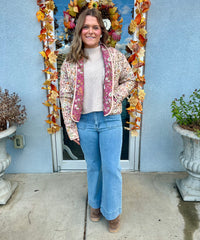 Simply Southern Floral Quilted Jacket - Tan