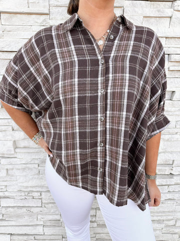 Fall Outing Corduroy Button Down Top