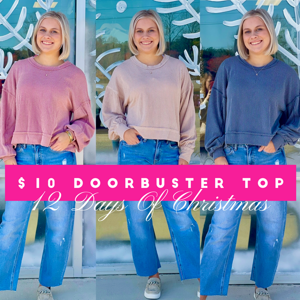 Doorbuster - Phoebe Ribbed Top - 3 Colors