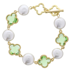 Coin Pearl and Clover Bracelets - Many Colors
