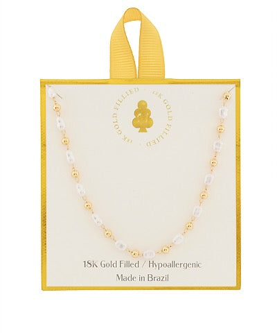 Lynn Petite Pearl and Bead Necklace