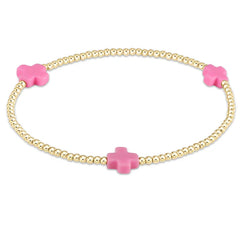 enewton eGirl Signature cross gold pattern 2mm bead bracelet - 7 colors