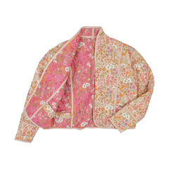 Simply Southern Floral Quilted Jacket - Tan