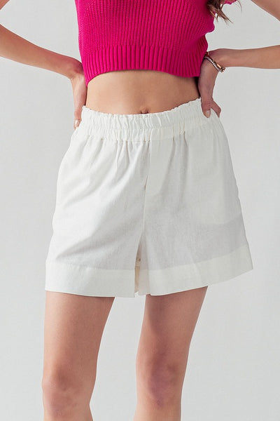 Tara Pull On Linen Shorts - 2 Colors