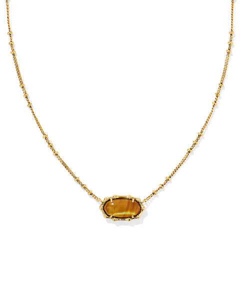 Kendra Scott Elisa Vintage Gold Bamboo Frame Short Pendant Necklace | 2 Colors