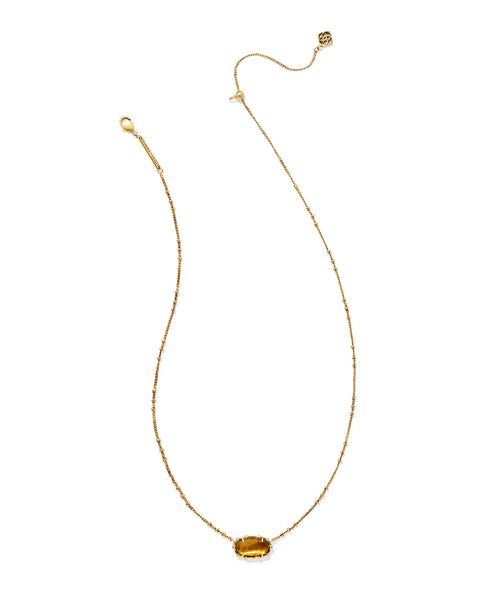 Kendra Scott Elisa Vintage Gold Bamboo Frame Short Pendant Necklace | 2 Colors