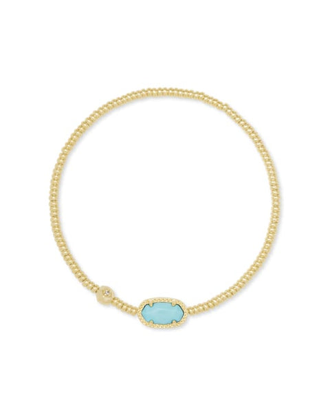 Kendra Scott Grayson Gold Stretch Bracelet in Light Blue Magnesite