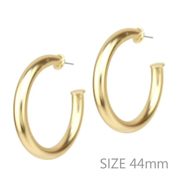 Beverly Satin Gold Hoops