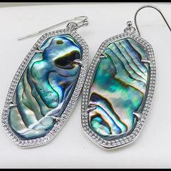 Elle Rhodium Abalone Shell