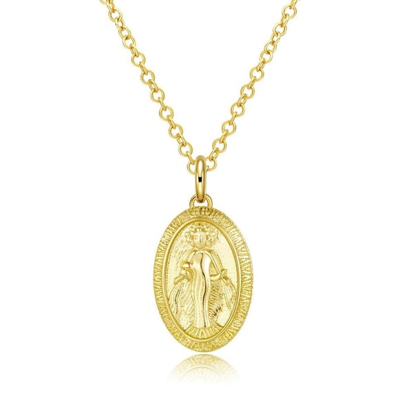 Yellow Gold Plated Roman Coin Necklace | Posh Totty Designs | Wolf & Badger