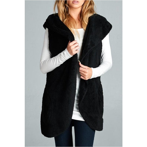 long vest for women sleeveless cardigans for women cozy hooded