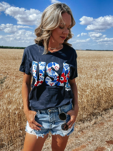 USA Floral T-Shirt