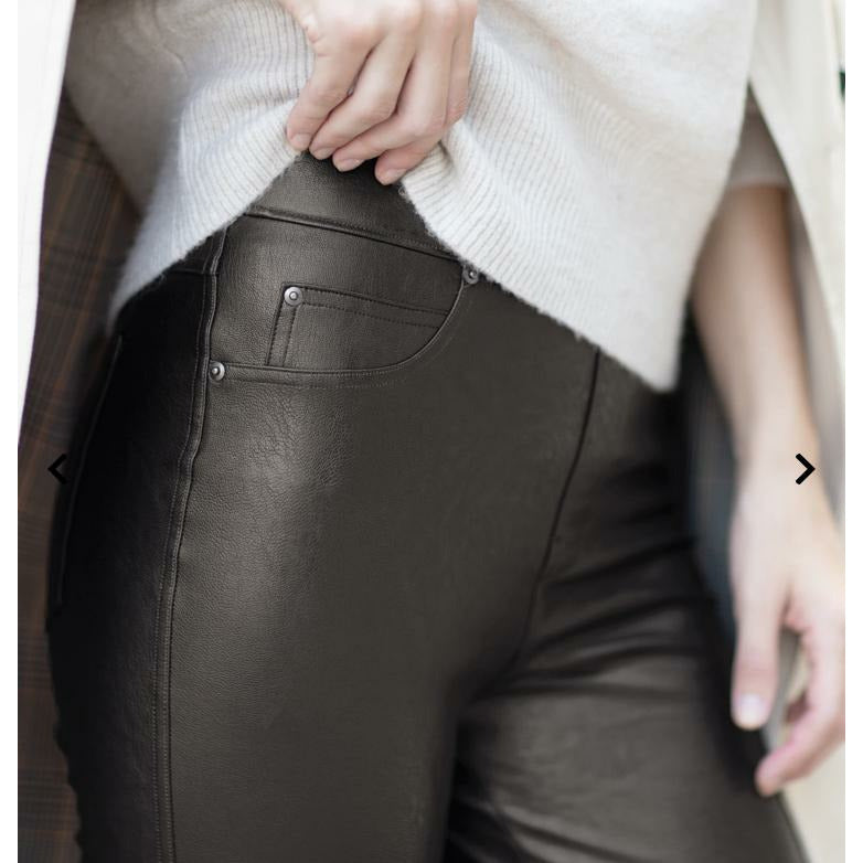 Leather-Like Ankle Skinny Pant
